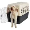 Frisco Plastic Dog & Cat Kennel, Almond & Black -Pet Supplies Discount Store 120138 MAIN. AC SS1800 V1569020595