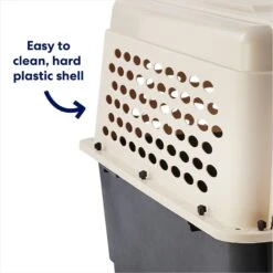 Frisco Plastic Dog & Cat Kennel, Almond & Black -Pet Supplies Discount Store 120138 PT3. AC SS1800 V1667228948