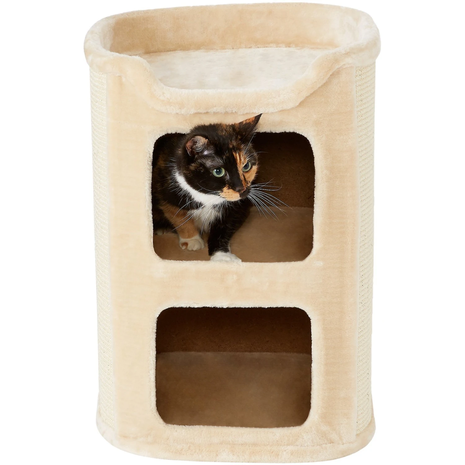Frisco 24-in 2-Story Faux Fur Cat Condo 3 Frisco 24-in 2-Story Faux Fur Cat Condo