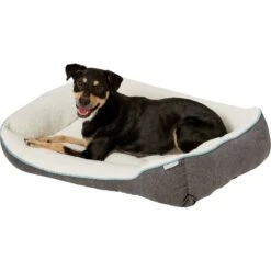 Frisco Sherpa Rectangular Bolster Dog Bed -Pet Supplies Discount Store 129483 PT4. AC SS1800 V1578442390