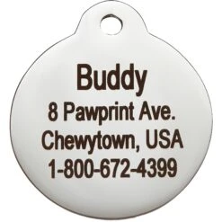 Frisco Stainless Steel Personalized Dog & Cat ID Tag, Paw Print -Pet Supplies Discount Store 153057 PT3. AC SS1800 V1548964916
