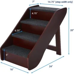 Frisco Deluxe Foldable Wooden Carpeted Cat & Dog Stairs -Pet Supplies Discount Store 156781 PT3. AC SS1800 V1569621868