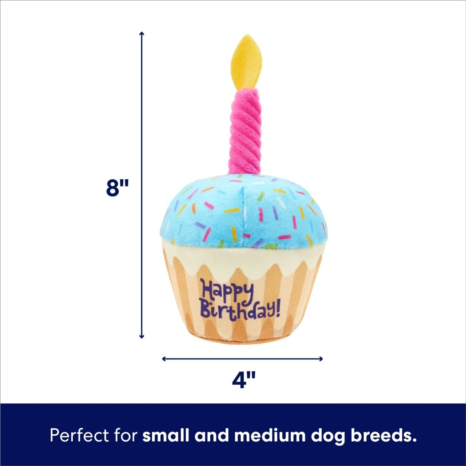 Frisco Birthday Cupcake Plush Squeaky Dog Toy 4 Frisco Birthday Cupcake Plush Squeaky Dog Toy - Image 2