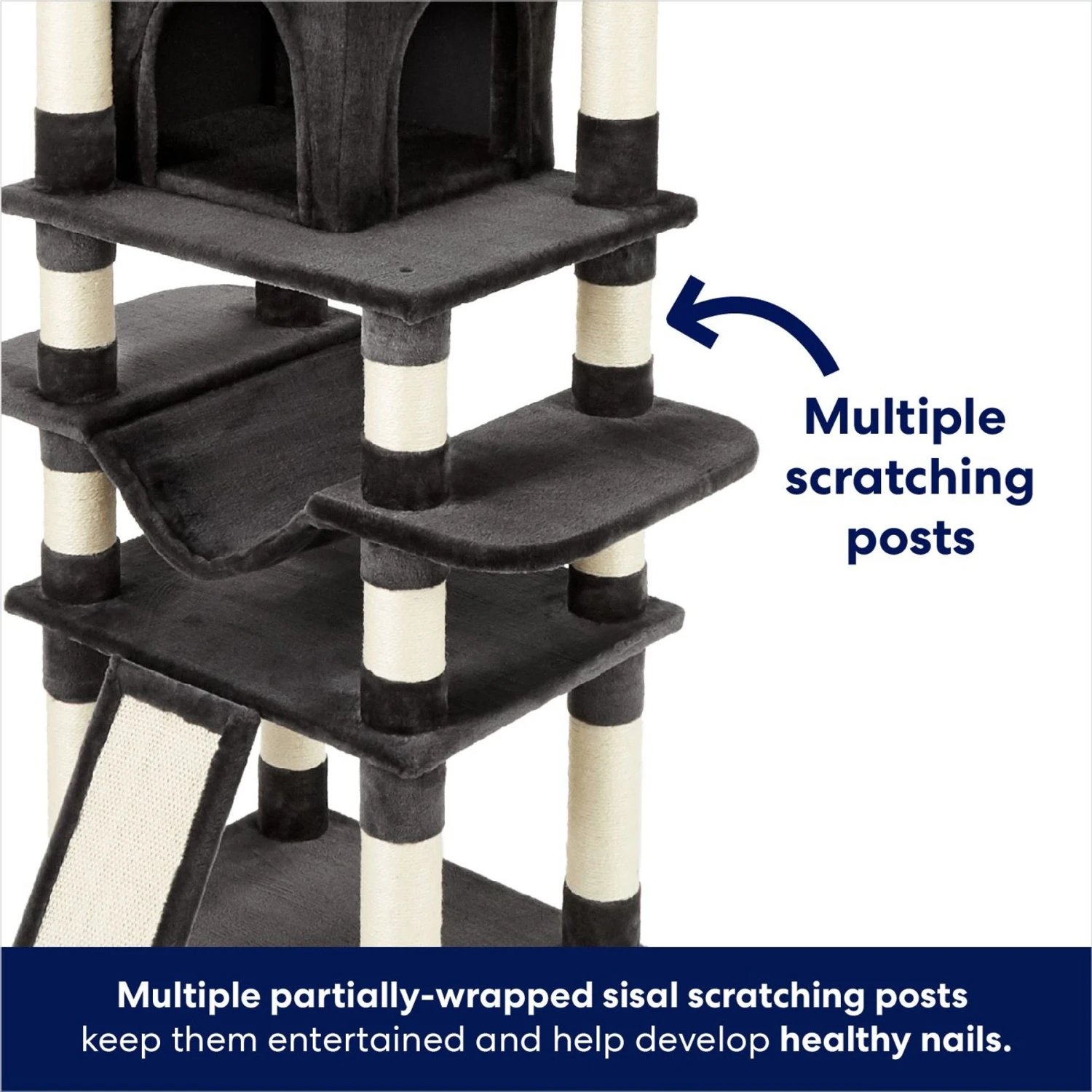 Frisco 68-in Faux Fur Cat Tree & Condo 7 Frisco 68-in Faux Fur Cat Tree & Condo - Image 5