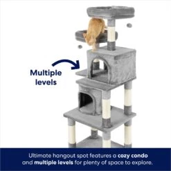 Frisco 61-in Faux Fur Cat Tree & Condo -Pet Supplies Discount Store 180395 PT3. AC SS1800 V1667227420