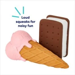 Frisco Ice Cream Sandwich & Ice Cream Cone Latex Squeaky Dog Toy -Pet Supplies Discount Store 213840 PT2. AC SS1800 V1695748351