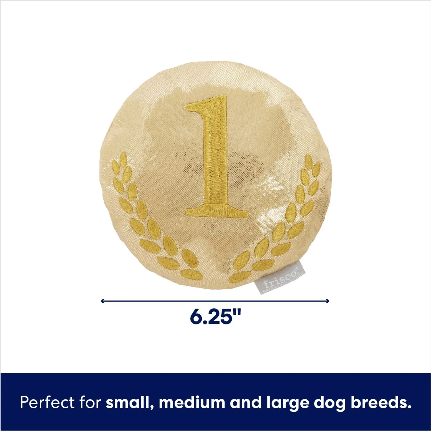 Frisco Gold Medal Round Plush Squeaky Dog Toy 4 Frisco Gold Medal Round Plush Squeaky Dog Toy - Image 2