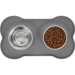 Frisco Silicone Stainless Steel Double Diner Dog & Cat Bowl -Pet Supplies Discount Store 215990 PT4. AC SS1800 V1591020097