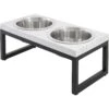 Frisco Marble Print Stainless Steel Double Elevated Dog Bowl -Pet Supplies Discount Store 216017 MAIN. AC SS1800 V1591020394