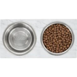 Frisco Marble Print Stainless Steel Double Elevated Dog Bowl -Pet Supplies Discount Store 216017 PT4. AC SS1800 V1591020400