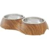 Frisco Double Stainless Steel Bowl, Wood Design -Pet Supplies Discount Store 216068 MAIN. AC SS1800 V1591021033