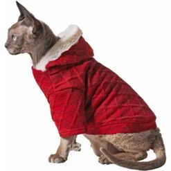 Frisco Textured Knit Dog & Cat Hoodie -Pet Supplies Discount Store 224233 PT3. AC SS1800 V1637667403