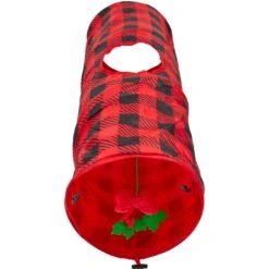 Frisco Holiday Buffalo Plaid Foldable Play Tunnel Cat Toy With Catnip -Pet Supplies Discount Store 228549 PT2. AC SS1800 V1632774784
