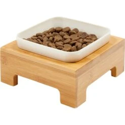 Frisco Square Melamine Dog & Cat Bowl With Bamboo Stand -Pet Supplies Discount Store 232072 PT1. AC SS1800 V1605109311