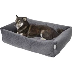 Frisco Velvet Rectangular Bolster Cat & Dog Bed -Pet Supplies Discount Store 232181 PT2. AC SS1800 V1600351586