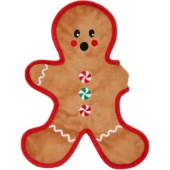 Frisco Holiday Gingerbread Man Flat Plush Squeaky Dog Toy -Pet Supplies Discount Store 233241 PT3. AC SS1800 V1600872370