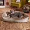 Frisco Rectangular Personalized Bolster Dog Bed W/Removable Cover, Beige, Large -Pet Supplies Discount Store 234948 MAIN. AC SS1800 V1600207345
