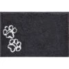 Frisco Microfiber Chenille Paw Print Dog & Cat Mat, Dark Gray