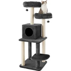 Frisco 55-in Faux Fur Cat Tree & Condo -Pet Supplies Discount Store 236542 PT2. AC SS1800 V1615987418
