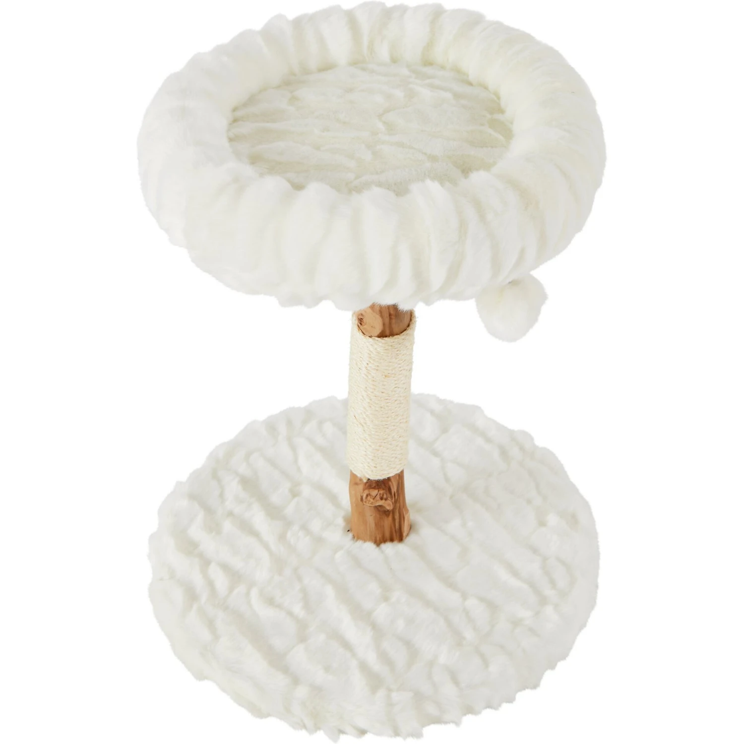 Frisco Natural Wood Modern Cat Tree With Toy, Ivory, Small 6 Frisco Natural Wood Modern Cat Tree With Toy, Ivory, Small - Image 4