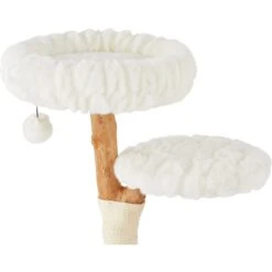 Frisco Natural Wood Modern Cat Tree With Toy, Ivory, Medium -Pet Supplies Discount Store 236561 PT3. AC SS1800 V1615987381
