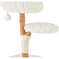 Frisco Natural Wood Modern Cat Tree With Toy, Ivory, Medium -Pet Supplies Discount Store 236561 PT4. AC SS1800 V1615987366