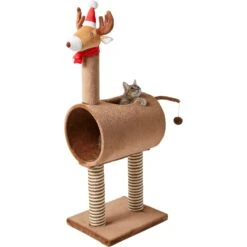 Frisco Holiday 52.3-in Reindeer Cat Scratching Post & Tunnel 12 Frisco Holiday 52.3-in Reindeer Cat Scratching Post & Tunnel -Pet Supplies Discount Store 236569 PT2. AC SS1800 V1601334091