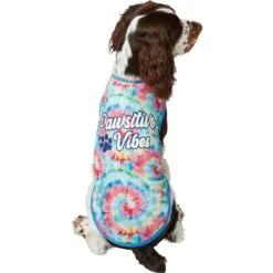 Frisco Pawsitive Vibes Tiedye Print Dog & Cat T-Shirt -Pet Supplies Discount Store 248783 PT3. AC SS1800 V1673304065