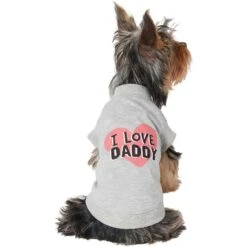 Frisco I Love Daddy Dog & Cat T-Shirt, Gray -Pet Supplies Discount Store 249263 PT3. AC SS1800 V1624618359