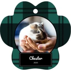 Frisco Plaid Paw Shape Metal Personalized Dog & Cat Holiday Ornament -Pet Supplies Discount Store 249363 PT3. AC SS1800 V1601637967