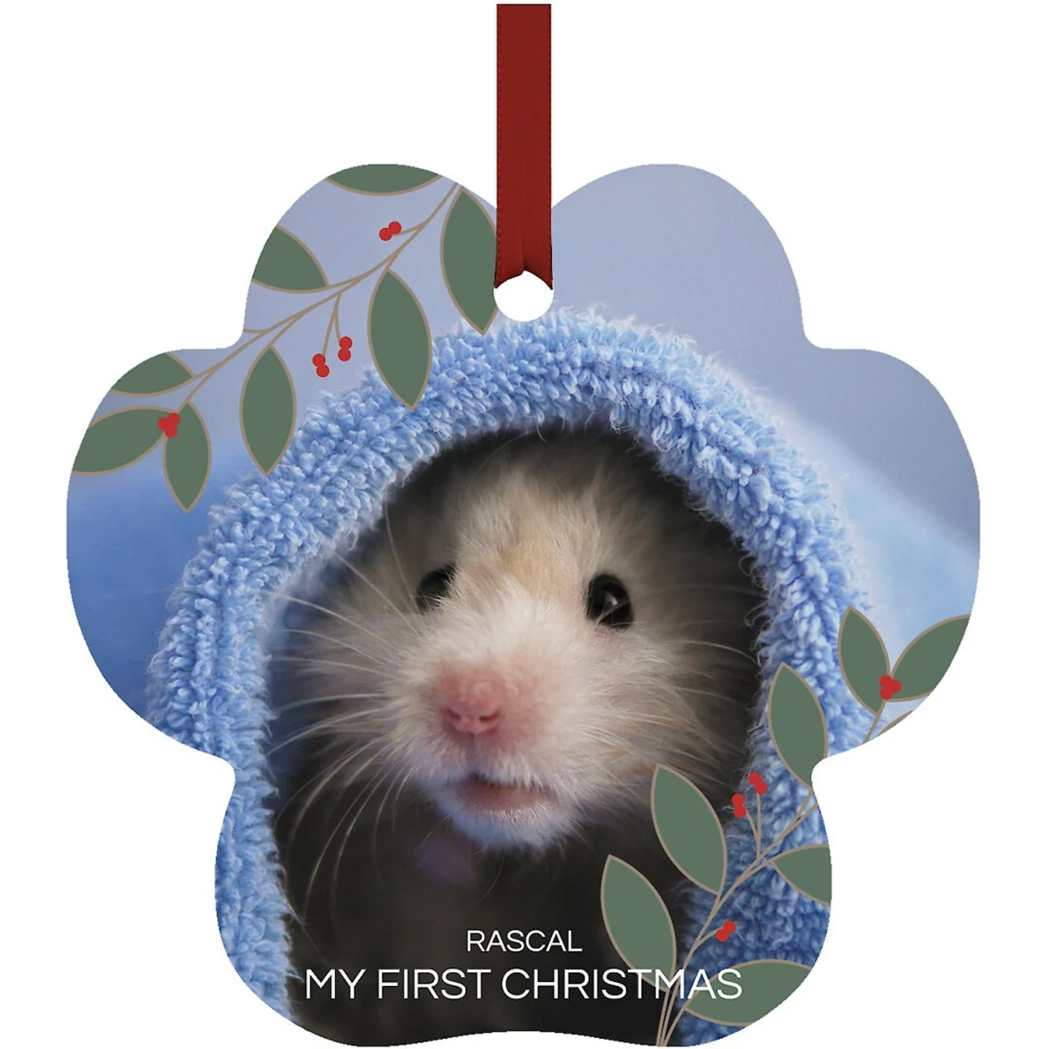 Frisco "My First Christmas" Paw Shape Metal Personalized Dog & Cat Holiday Ornament 3 Frisco "My First Christmas" Paw Shape Metal Personalized Dog & Cat Holiday Ornament