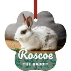 Frisco Holly Leaves Paw Shape Metal Personalized Dog & Cat Holiday Ornament