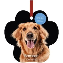 Frisco "Forever Loved" Paw Shape Metal Personalized Dog & Cat Holiday Ornament