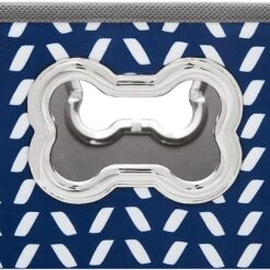 Frisco Rectangle Collapsible Pet Toy Storage Bin, Navy Herringbone -Pet Supplies Discount Store 250574 PT4. AC SS1800 V1613772691