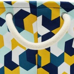 Frisco Round Collapsible Pet Toy Storage Bin, Yellow Geometric -Pet Supplies Discount Store 250587 PT1. AC SS1800 V1613773036