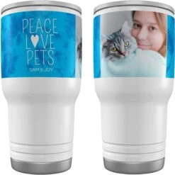 Frisco Double Walled "Peace Love Pets" Personalized Tumbler, 30-oz Cup