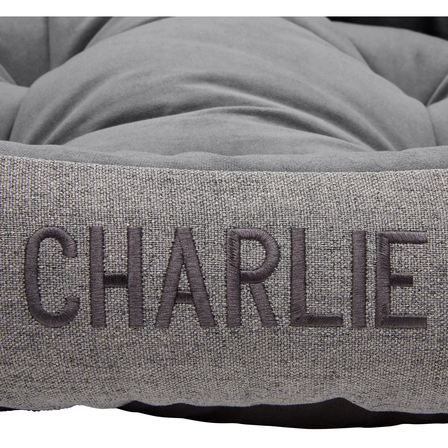 Frisco Rectangular Personalized Bolster Dog Bed W/Removable Cover, Dark Gray, X-Large 6 Frisco Rectangular Personalized Bolster Dog Bed W/Removable Cover, Dark Gray, X-Large - Image 4