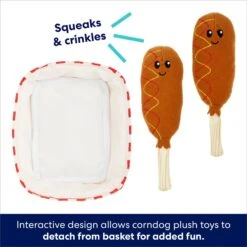Frisco Corndog Interactive Plush Squeaky Dog Toy -Pet Supplies Discount Store 252746 PT2. AC SS1800 V1695760990