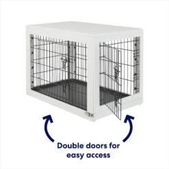 Frisco Double Door Furniture Style Dog Crate, White -Pet Supplies Discount Store 253029 PT3. AC SS1800 V1617644305