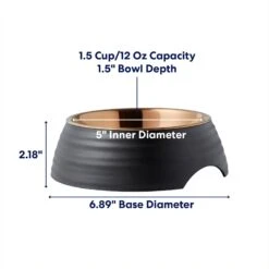 Frisco Matte Black Design Light Copper Stainless Steel Dog & Cat Bowl -Pet Supplies Discount Store 253051 PT1. AC SS1800 V1685732020