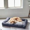 Frisco Faux Felt Orthopedic Rectangular Bolster Dog Bed W/Removable Cover -Pet Supplies Discount Store 255177 MAIN. AC SS1800 V1616013126