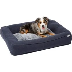 Frisco Faux Felt Orthopedic Rectangular Bolster Dog Bed W/Removable Cover -Pet Supplies Discount Store 255177 PT2. AC SS1800 V1616013143