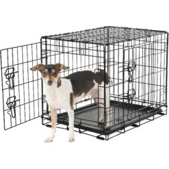 Frisco Fold & Carry Double Door Collapsible Wire Dog Crate & Frisco Gray Basket Weave Dog Crate Mat -Pet Supplies Discount Store 255477 PT2. AC SS1800 V1604096794