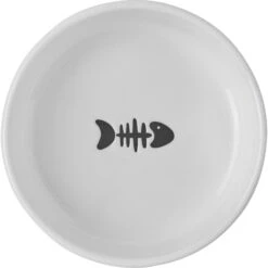 Frisco Round Meow Non-skid Ceramic Cat Bowl With Wood Base -Pet Supplies Discount Store 256078 PT4. AC SS1800 V1615312284