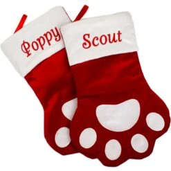 Frisco Sherpa Plaid Paw Holiday Personalized Dog & Cat Stocking -Pet Supplies Discount Store 257135 PT3. AC SS1800 V1602540700