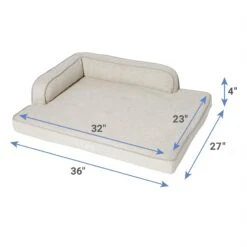 Frisco Faux Linen Corner Personalized Bolster Dog Bed W/Removable Cover -Pet Supplies Discount Store 262158 PT1. AC SS1800 V1615589587