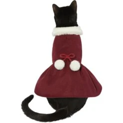 Frisco Mediumweight Pom Pom Bow Dog & Cat Peacoat Dress, Red -Pet Supplies Discount Store 268200 PT2. AC SS1800 V1628797391