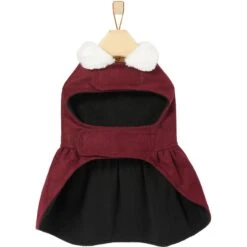 Frisco Mediumweight Pom Pom Bow Dog & Cat Peacoat Dress, Red -Pet Supplies Discount Store 268200 PT5. AC SS1800 V1628824051