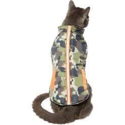 Frisco Mediumweight Camo Print Insulated Dog & Cat Zippered Coat, Green -Pet Supplies Discount Store 268295 PT2. AC SS1800 V1628741254
