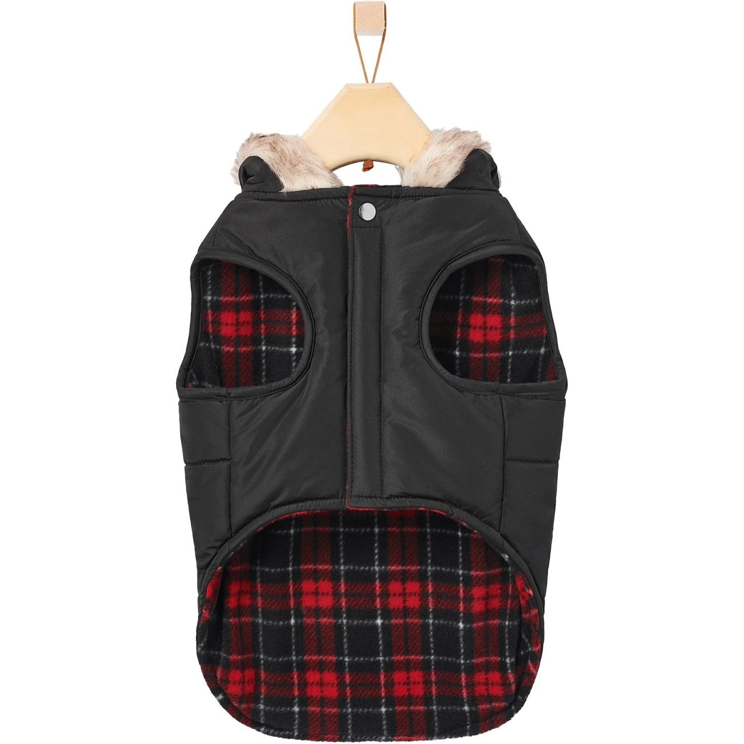 Frisco Mid-Heavyweight Cinching Insulated Dog & Cat Parka, Black/Red Plaid 7 Frisco Mid-Heavyweight Cinching Insulated Dog & Cat Parka, Black/Red Plaid - Image 5